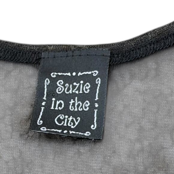 Y2k Suzie In The City Zebra Floral Print Sheer Blouse - Picture 2 of 6